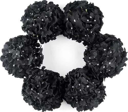 Vista 15 de DuHouse Hortensias artificiales de seda con tallos, hortensias falsas para bricolaje, centro de mesa de boda, decoración del hogar, paquete de 6