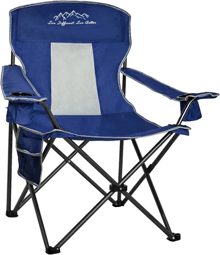 Vista 10 de Camping Chairs Outdoor Portable Folding Chair with Mesh Back, Black