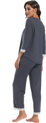 Vista 4 de IZZY TOBY - Pijama de forro polar cálido para mujer, conjunto de pijama de manga larga de invierno para mujer