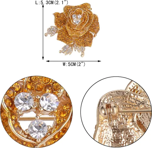 Vista 5 de EVER FAITH Broche de flores de cristal austriaco para mujer