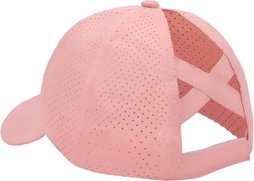 Vista 2 de Gorra de béisbol para mujer, con diseño cruzado y ajustable, de secado rápido, para cola de caballo