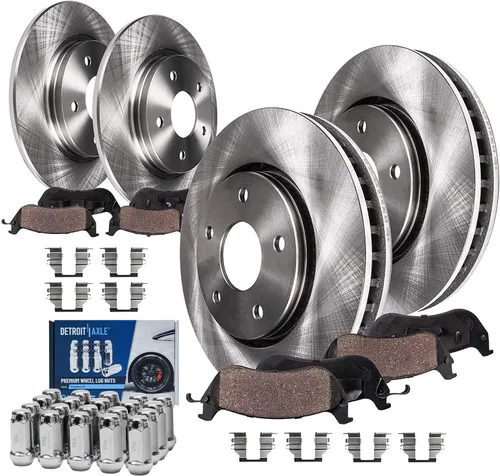 Vista 15 de Detroit Axle - Kit de frenos para 15-20 Volkswagen Passat, 12.28 pulgadas delanteras y 10.70 pulgadas trasero rotores de freno de disco pastillas
