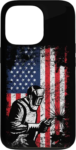 Vista 10 de Welder Gifts - Funda de soldadura patriótica con bandera estadounidense para iPhone 17
