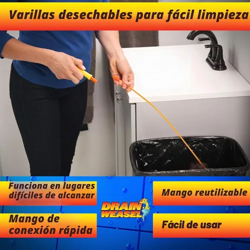 Vista 5 de FlexiSnake Drain Weasel Max Sink Snake - Herramienta para eliminar