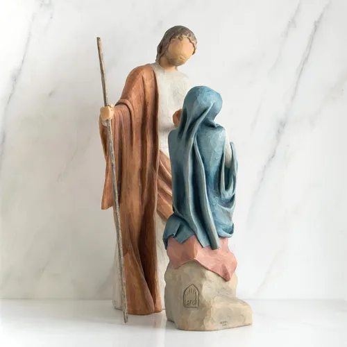 Vista 2 de Willow Tree La historia de Navidad, figuras de nacimiento esculpidas y pintadas a mano
