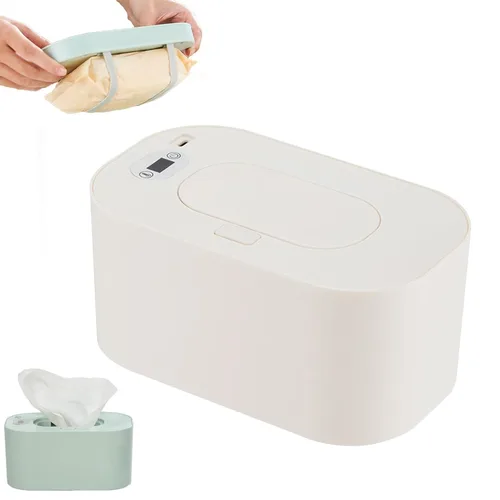 Vista 10 de Calentador de toallitas para bebés, dispensador portátil de gran capacidad con pantalla LED, soporte ajustable para toallitas húmedas para bebés