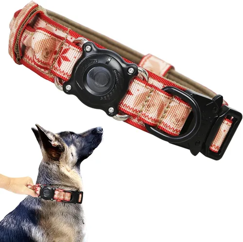Vista 8 de Collar táctico para perro, ajustable, militar, de nailon, con asa de control y hebilla de metal resistente para perros medianos y grandes (negro, S)