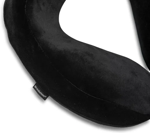 Vista 3 de Almohada de viaje para el cuello Brookstone - Almohada de espuma viscoelástica rellenable contorneada y ligera para el cuello, para dormir