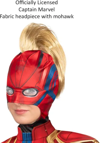 Vista 3 de Rubies Disfraz unisex de Marvel Capitán Marvel Hero Look con medias de disfraz de Mohawk color como se muestra talla única de EE UU Como se muestra