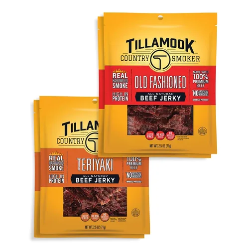 Vista 10 de Tillamook Country Smoker Carne seca de madera dura ahumada con miel, 2.5 onzas (Paquete de 12)