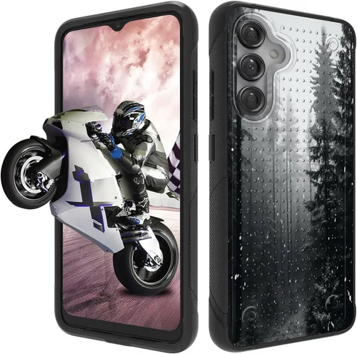 Vista 9 de Funda protectora resistente de doble capa para Samsung A14 5G (parte trasera con textura antideslizante), TPU suave a prueba de golpes, para Samsung