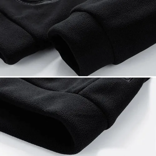 Vista 3 de Flygo Sudadera de forro polar para hombre, con forro de sherpa, de gran tamaño, con media cremallera