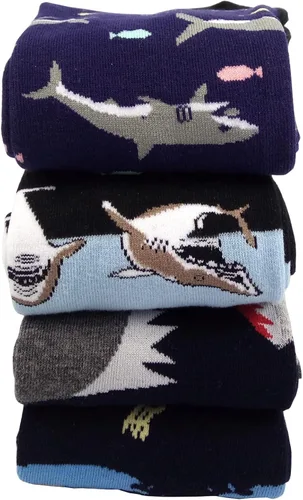 Vista 2 de HSELL - Calcetines de algodón para hombre, de vestir, con diseños divertidos y alocados
