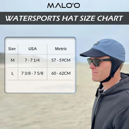 Vista 4 de Malo'o Sombrero para deportes acuáticos el primer sombrero totalmente personalizable para todos los días diseñado para sombra, buceo de pato