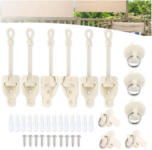 Vista 20 de Coolaroo - Piezas de repuesto para atar sombra y tapa de extremo con kit de anillo, resistencia a la intemperie, compatible con persianas