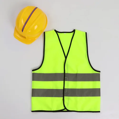 Vista 6 de renvena Disfraz de construcción para niños - Sombrero de construcción y chaleco de disfraz - Accesorios de vestir para niños