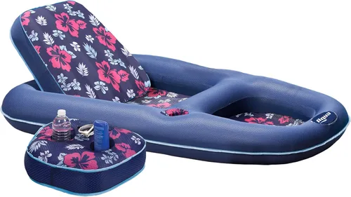 Vista 7 de Aqua Campania Ultimate 2-in-1 Pool Float Lounge – Extra Large – Inflatable Pool Floats for Adults with Adjustable Backrest & Cupholder Caddy