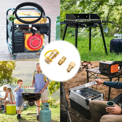 Vista 6 de Válvula adaptadora de accesorios de conexión rápida de gas propano de 3/8 pulgadas, accesorios de conexión rápida de gas natural de 3/8 pulgadas