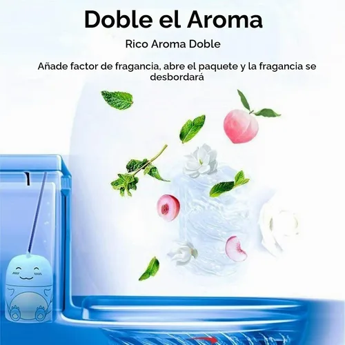 Vista 4 de Botella limpiadora de inodoros para limpiador de tanques azul lindo dinosaurio de larga duración automático limpiador de inodoro desodorante
