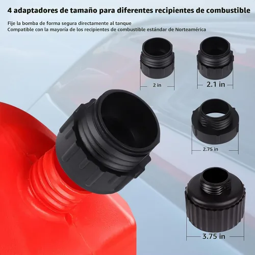Vista 5 de Bomba de transferencia de combustible (3.2 GPM) con sensor de parada automática, manguera de 51 pulgadas de transferencia automática de bomba de gas