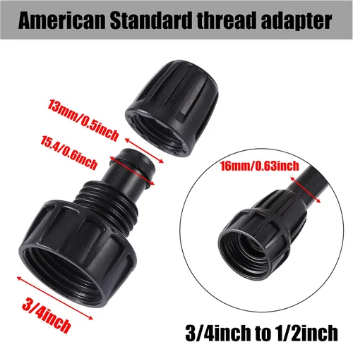 Vista 2 de Accesorios de tubería de riego de 1/2 pulgada para (1/2 pulgada de diámetro interior x 0.6-0.63 pulgadas de diámetro) 0.630 in de tubería de goteo