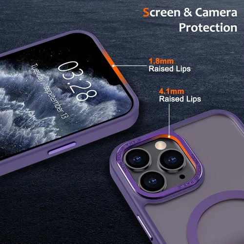 Vista 10 de Anuck - Funda magnética para iPhone 11 compatible con MagSafe, carcasa trasera mate translúcida dura, borde de TPU, delgada, resistente a impactos