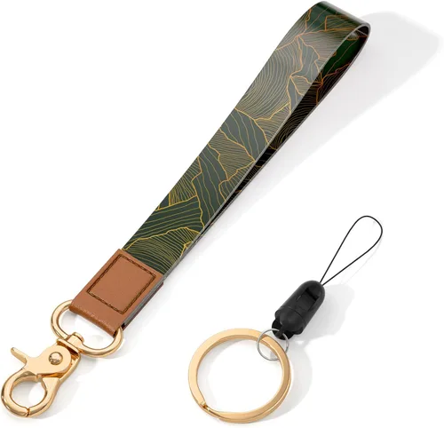 Vista 24 de Cordón de muñeca para llaves, lindo cordón de correa de muñeca, soportes para llavero, llavero de pulsera, correas de muñeca para llaves Flor negra