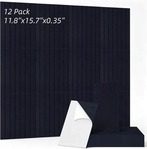 Vista 17 de Paneles acústicos artísticos para pared, paquete de 5 paneles absorbentes de sonido, paneles de pared insonorizados de 47.2 x 23.6 pulgadas, paneles