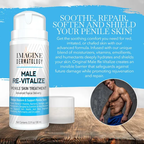 Vista 4 de Re-Vitalize, para hombres, crema para alivio de la salud del pene, calma y protege la piel roja e irritada (5.onzas fluidas, 150 mililitros)