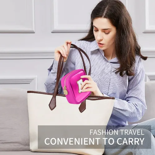 Vista 2 de Bolsa de Maquillaje Transparente Pequeña Bolsa de Cosméticos Bolsa de Viaje de Artículos de Aseo Bolsa Transparente con Cremallera Bolso Organizador