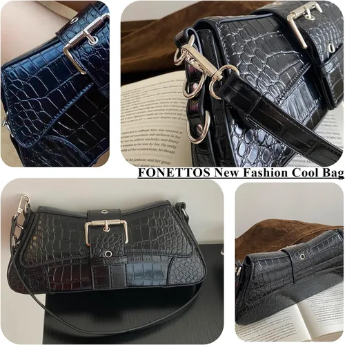 Vista 3 de Y2K - Bolso punk funk, bolso cruzado gótico Sourpuss Sfly único, novedoso bolso de hombro para mujer, bolso de hombro para niñas