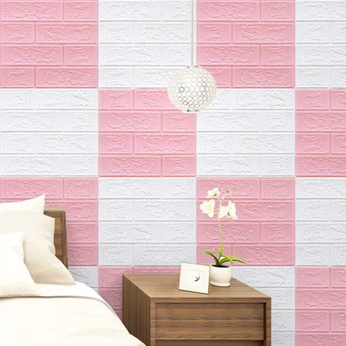 Vista 5 de Paneles de pared de ladrillo de espuma 3D de 13.78 x 30.31 pulgadas, patrón de estrellas, autoadhesivos, impermeables, de ladrillo sintético