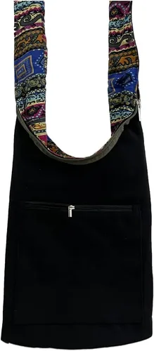 Vista 11 de KARRESLY - Bolso bandolera de algodón bohemio, estilo hippie, hecho a mano