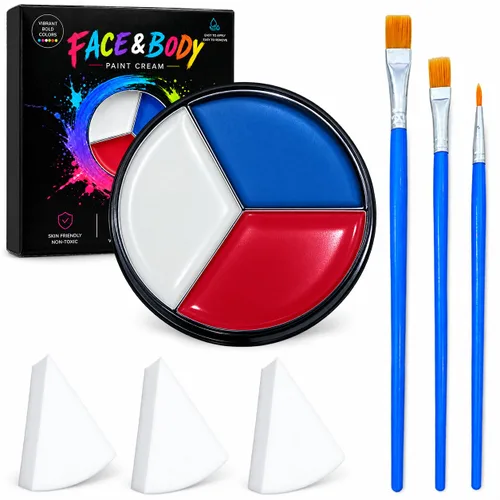 Vista 11 de Paleta de pintura corporal de cara azul Maquillaje de Halloween Kit de Maquillaje H Blue