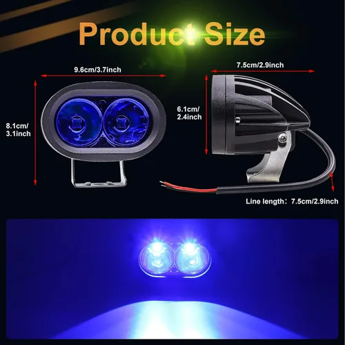 Vista 3 de Luces LED para carretilla elevadora, luces azules de seguridad, luces de advertencia seguras para almacén, peatones, centro logístico, 12V-80V