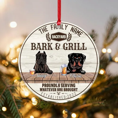 Vista 27 de SILYHEART Presa Canario & Welsh Hound Christmas Acrylic Ornaments Pet Dog Ceramic Christmas Keepsake Family Dog Name Funny Craft Hanging Ornaments