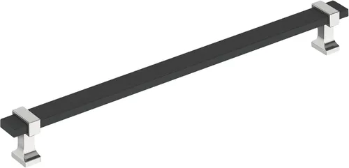Vista 15 de Amerock Overton - Tirador para gabinete de 96 mm de centro a centro en acabado negro mate cepillado/bronce champán, BP36681BMBCZ