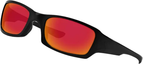 Vista 2 de BroLizard - Lente polarizada para gafas de sol Oakley Fives Squared, rojo