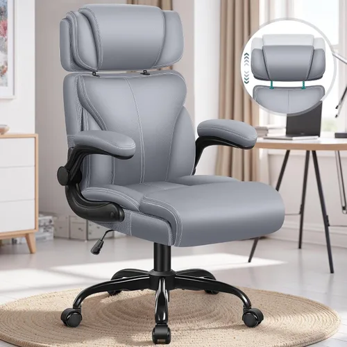 Vista 9 de Silla de oficina HeroSet, sillas de escritorio de computadora ergonómicas grandes y altas, silla ejecutiva de cuero transpirable con respaldo alto