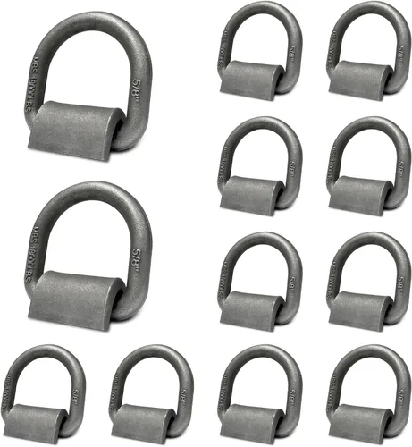 Vista 9 de Grandroad auto Paquete de 8 anillos en D forjados soldados, anclaje de amarre para remolque de 1/2 pulgada con MBS: 12,000 libras para remolque