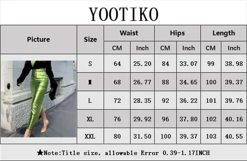 Vista 6 de YOOTIKO Falda de cuero metálica para mujer, cintura alta, entallada, casual, para trabajo, falda larga con abertura, elegante
