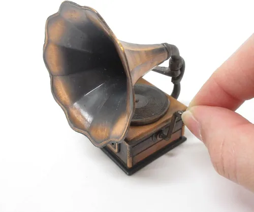 Vista 5 de Sacapuntas coleccionable de fonógrafo en miniatura antiguo