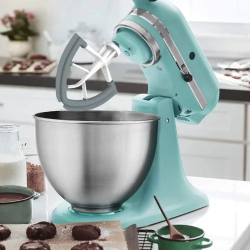 Vista 5 de Batidor de borde flexible de 4.5/5 cuartos de galón para batidora KitchenAid con cabezal inclinable, hoja fundida a presión de metal con bordes