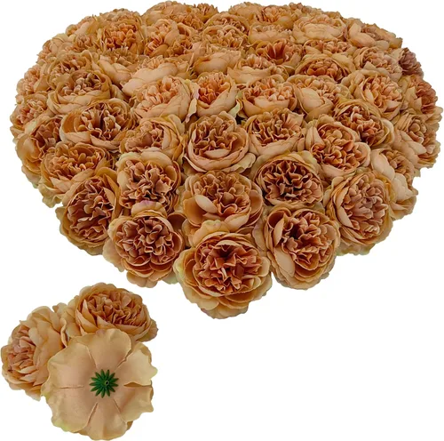 Vista 4 de 40 Piezas Cabezas de Flores Falsas de 3.3'' para Manualidades, Cabezas de Rosas Flores Artificiales, Cabezas de Rosas de Seda a Granel, Cabezas