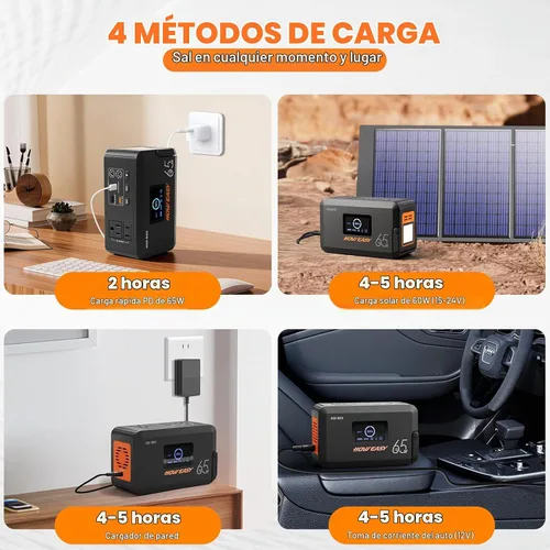 Vista 6 de HOWERASY Portable Power Station 98Wh, 135W(270W Peak) Solar Generator Negro