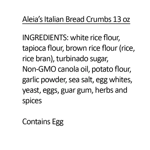 Vista 3 de Aleia's - Migas de pan italianas sin gluten, 13 onzas, paquete de 1