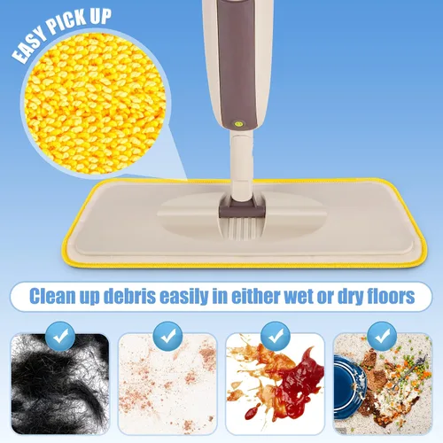 Vista 2 de HOMTOYOU Almohadillas reutilizables para mopa Swiffer PowerMop: 6 repuestos de almohadillas de microfibra para limpieza de suelos multisuperficie