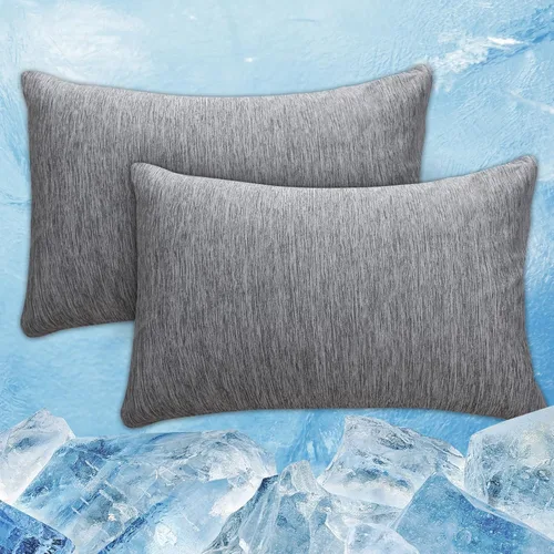 Vista 20 de CHOSHOME Fundas de almohada refrescantes con cremallera Fundas de almohada Q-Max > 0.45 con cremallera para personas que duermen con calor, suaves