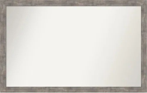 Vista 137 de Amanti Art Silver Bathroom Mirror for Over Sink, 26x45 Custom Made Marred Pewter Rectangle Vanity Mirror, Oversize Casual Wood Frame, Hangs Estaño
