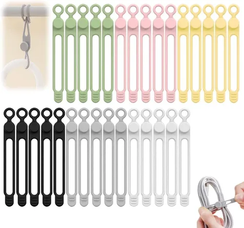 Vista 8 de Upgraded Data Cable Organizer - Made of Silicone, A Multi-Purpose Cable Bundling Tool(12pcs)